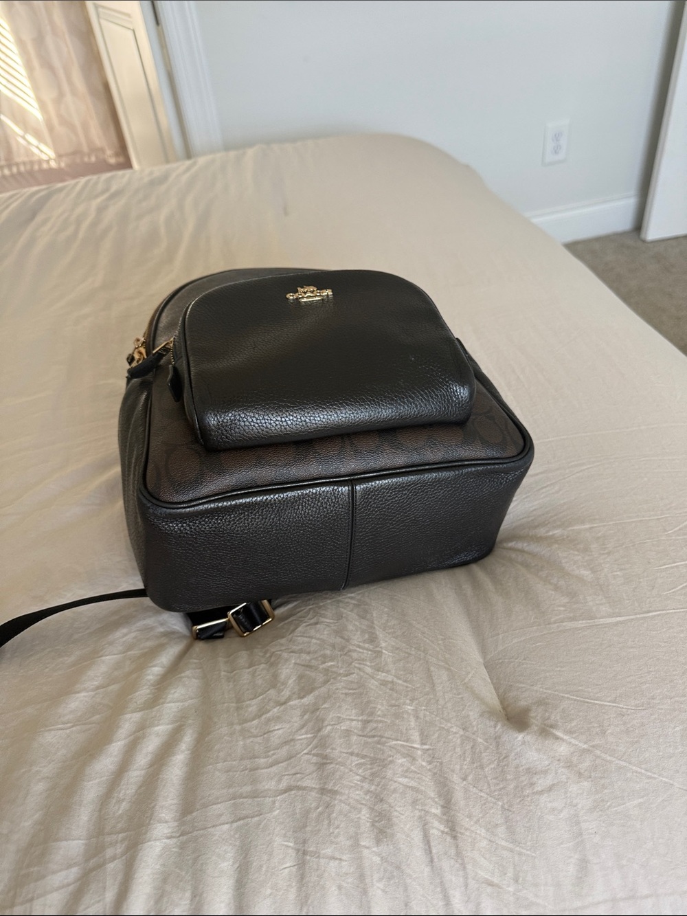Coach Brown & Black Signature Backpack - Picture 5 of 9